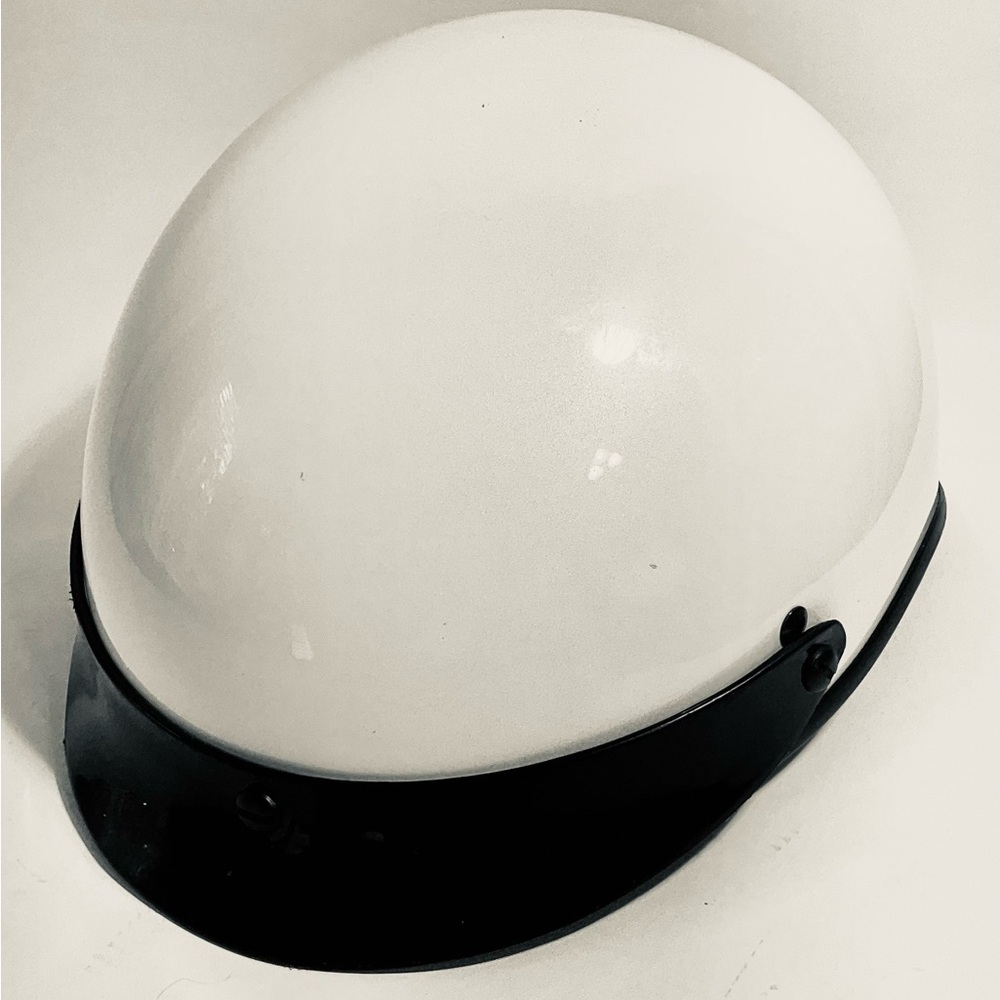 Sleek White and Black Helmet
